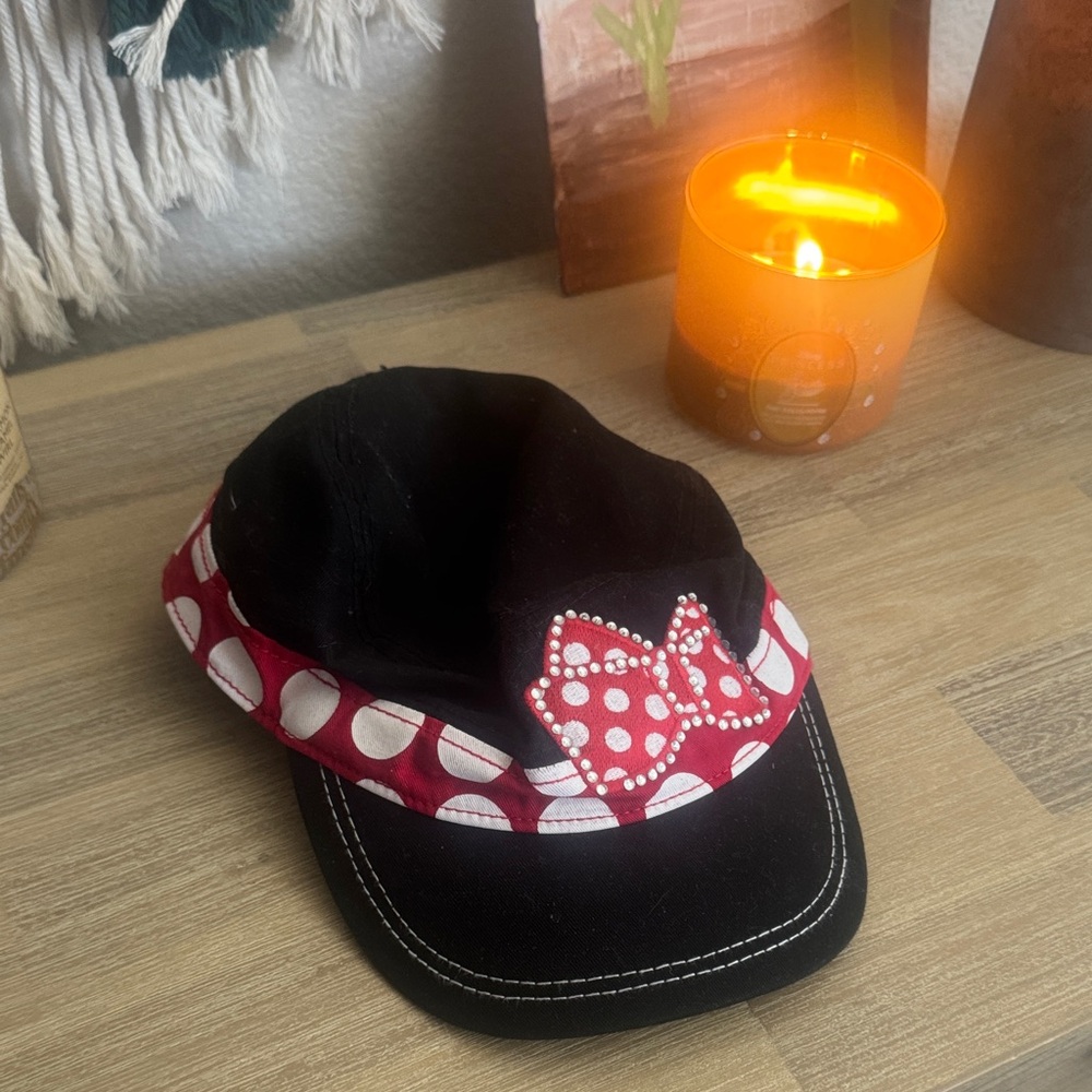 Disney Black and Red Polka Dot Hat with Bow